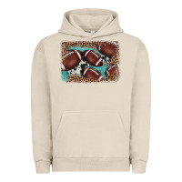 Pigment French Oak American football leopard cowhide turquoise  leather background Urban Hoodie - BarkalooDesign