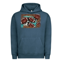 Pigment Midnight Navy American football leopard cowhide turquoise  leather background Urban Hoodie - BarkalooDesign