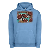 Pigment Pebble Blue American football leopard cowhide turquoise  leather background Urban Hoodie - BarkalooDesign
