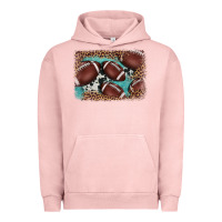Pigment Salmon American football leopard cowhide turquoise  leather background Urban Hoodie - BarkalooDesign