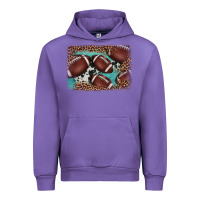 Tulip American football leopard cowhide turquoise  leather background Urban Hoodie - BarkalooDesign