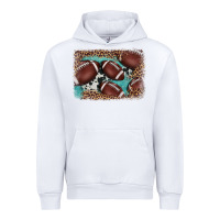 White American football leopard cowhide turquoise  leather background Urban Hoodie - BarkalooDesign