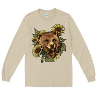 Mushroom Bear head sunflower Long Sleeve Tee - HowdyJamesFarm