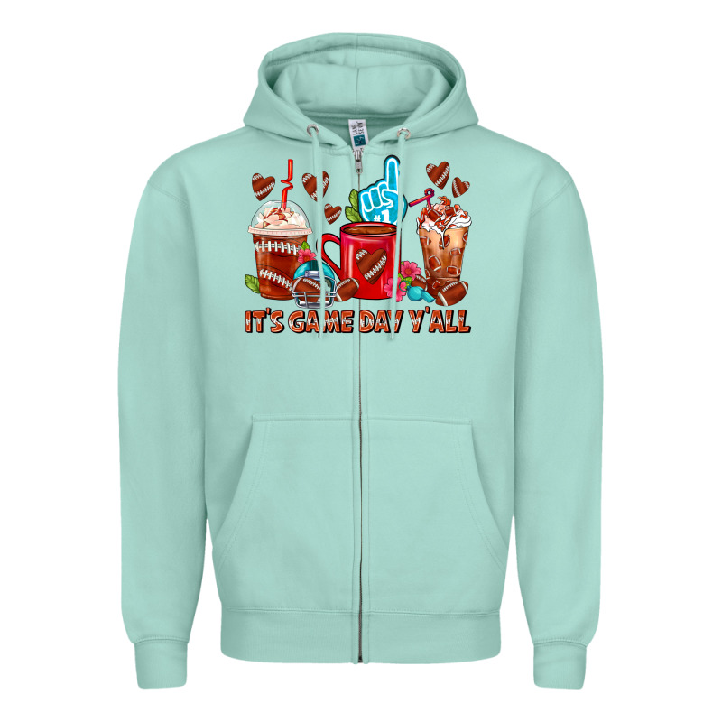 American Football Coffee Cups Zipper Hoodie by FaDigitalArtStudio | Teevron