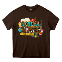 Chocolate Brown school vibes Heavy Core Tee - NancyCooperArtShop