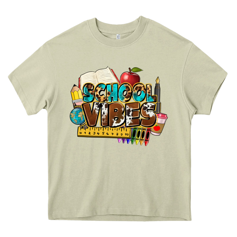 School Vibes Heavy Core Tee by NancyCooperArtShop | Teevron