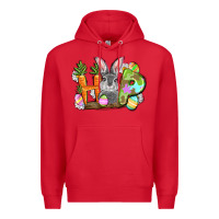 Red hop easter day Premium Hoodie - FaDigitalArtStudio