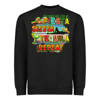 Black Fiesta siesta tequila repeat Heavyweight Sweatshirt - FaDigitalArtStudio