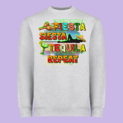 Fiesta Siesta Tequila Repeat Heavyweight Sweatshirt Designed By Fadigitalartstudio