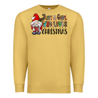 Antique Gold just a girk who loves christmas Premium Sweatshirt - CowhideDigitalArt