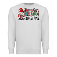 Dove Grey just a girk who loves christmas Premium Sweatshirt - CowhideDigitalArt