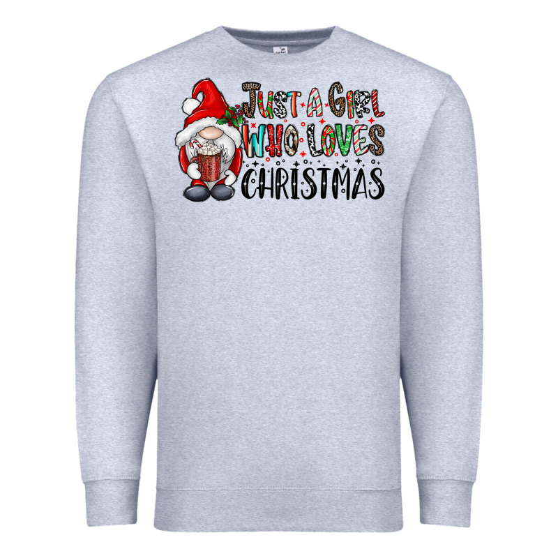Just A Girk Who Loves Christmas Premium Sweatshirt by CowhideDigitalArt | Teevron