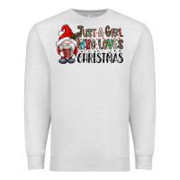 Oatmeal Heather just a girk who loves christmas Premium Sweatshirt - CowhideDigitalArt