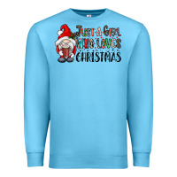 Ocean Blue just a girk who loves christmas Premium Sweatshirt - CowhideDigitalArt