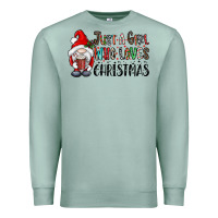 Seafoam just a girk who loves christmas Premium Sweatshirt - CowhideDigitalArt