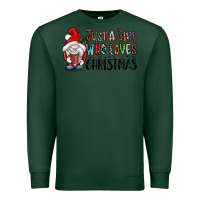 Sports Green just a girk who loves christmas Premium Sweatshirt - CowhideDigitalArt
