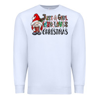 White just a girk who loves christmas Premium Sweatshirt - CowhideDigitalArt