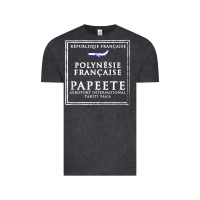Vintage Black papeete tahiti passport stamp vacation travel t shirt Vintage Tee - maiPhamDesign