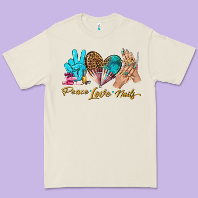 Peace Love Nails Bbs Premium Tee Designed By Bundleandbundleshop