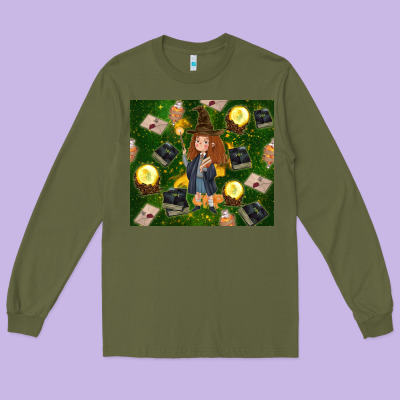 Wizard Girl With Magic Long Sleeve Tee Designed By Tumblerdesignbyshophia