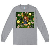 Heather Grey wizard girl with magic Long Sleeve Tee - TumblerDesignByShophia