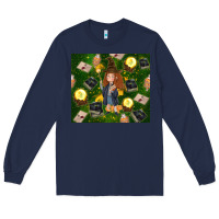 Navy wizard girl with magic Long Sleeve Tee - TumblerDesignByShophia