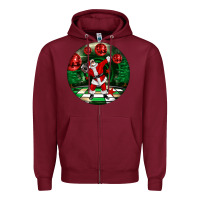 Burgundy Dancing santa Zipper Hoodie - FaDigitalArtStudio