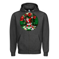 Charcoal Heather Dancing santa Zipper Hoodie - FaDigitalArtStudio