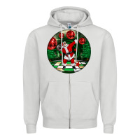 Dove Grey Dancing santa Zipper Hoodie - FaDigitalArtStudio