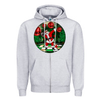 Heather Grey Dancing santa Zipper Hoodie - FaDigitalArtStudio