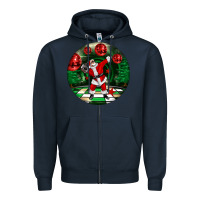Navy Dancing santa Zipper Hoodie - FaDigitalArtStudio