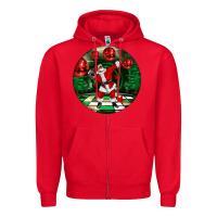 Red Dancing santa Zipper Hoodie - FaDigitalArtStudio