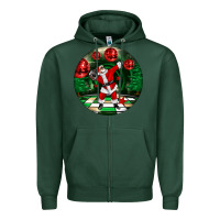 Sports Green Dancing santa Zipper Hoodie - FaDigitalArtStudio