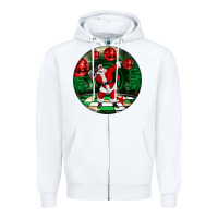White Dancing santa Zipper Hoodie - FaDigitalArtStudio