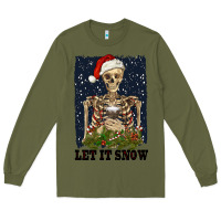 Army Green let it snow Long Sleeve Tee - RanaPortraitStore