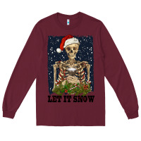 Burgundy let it snow Long Sleeve Tee - RanaPortraitStore