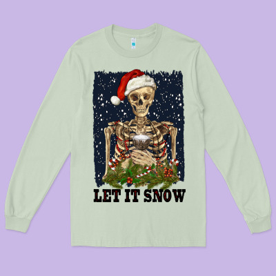 Let It Snow Long Sleeve Tee Designed By Ranaportraitstore