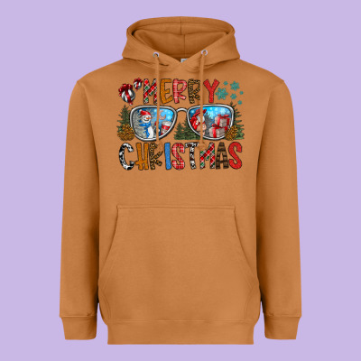 Merry Christmas Heavyweight Hoodie Designed By Cowhidedigitalart