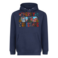 Navy merry christmas Heavyweight Hoodie - CowhideDigitalArt