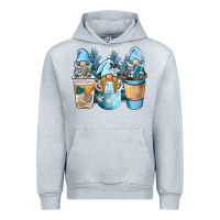 Heather Grey winter coffee gnome Urban Hoodie - BarkalooDesign