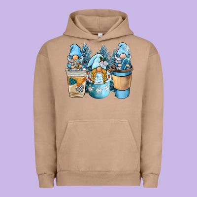 Winter Coffee Gnome Urban Hoodie Designed By Barkaloodesign