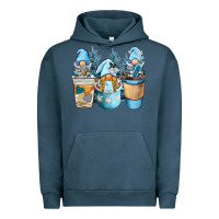Pigment Midnight Navy winter coffee gnome Urban Hoodie - BarkalooDesign