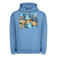 Pigment Pebble Blue winter coffee gnome Urban Hoodie - BarkalooDesign