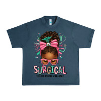 Midnight Navy Surgical Technologist Afro Messy Bun Urban Heavy Tee - texasbilliewilder