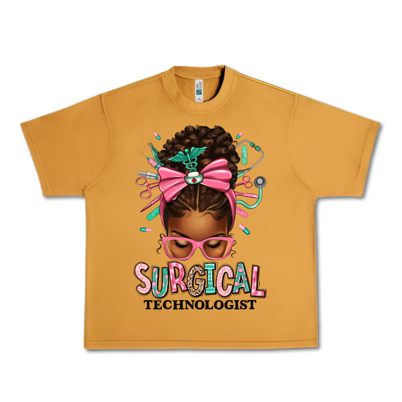 Surgical Technologist Afro Messy Bun Urban Heavy Tee by texasbilliewilder | Teevron