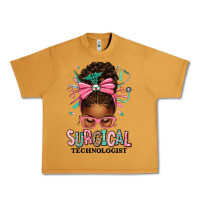 Peanut Butter Surgical Technologist Afro Messy Bun Urban Heavy Tee - texasbilliewilder