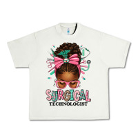 Pistachio Surgical Technologist Afro Messy Bun Urban Heavy Tee - texasbilliewilder