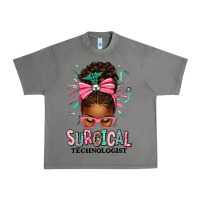 Tornado Surgical Technologist Afro Messy Bun Urban Heavy Tee - texasbilliewilder