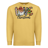 Antique Gold Love Christmas Santa Premium Sweatshirt - CowhideDigitalArt