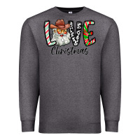 Charcoal Heather Love Christmas Santa Premium Sweatshirt - CowhideDigitalArt